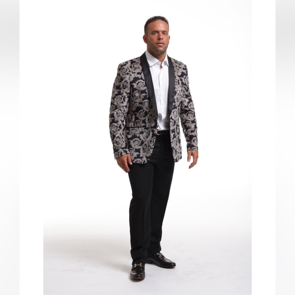 Elie Balleh Royal Floral Men's Blazers - Sports Coat Jacket (Size 34-36)